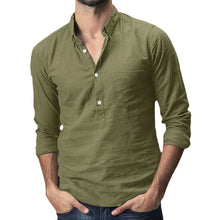 Load image into Gallery viewer, Summer Men&#39;s Baggy Cotton Linen Solid Multi-Pocket Short Sleeve

