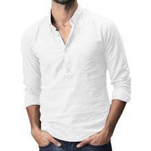 Load image into Gallery viewer, Summer Men&#39;s Baggy Cotton Linen Solid Multi-Pocket Short Sleeve

