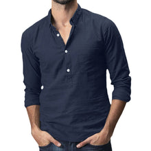 Load image into Gallery viewer, Summer Men&#39;s Baggy Cotton Linen Solid Multi-Pocket Short Sleeve
